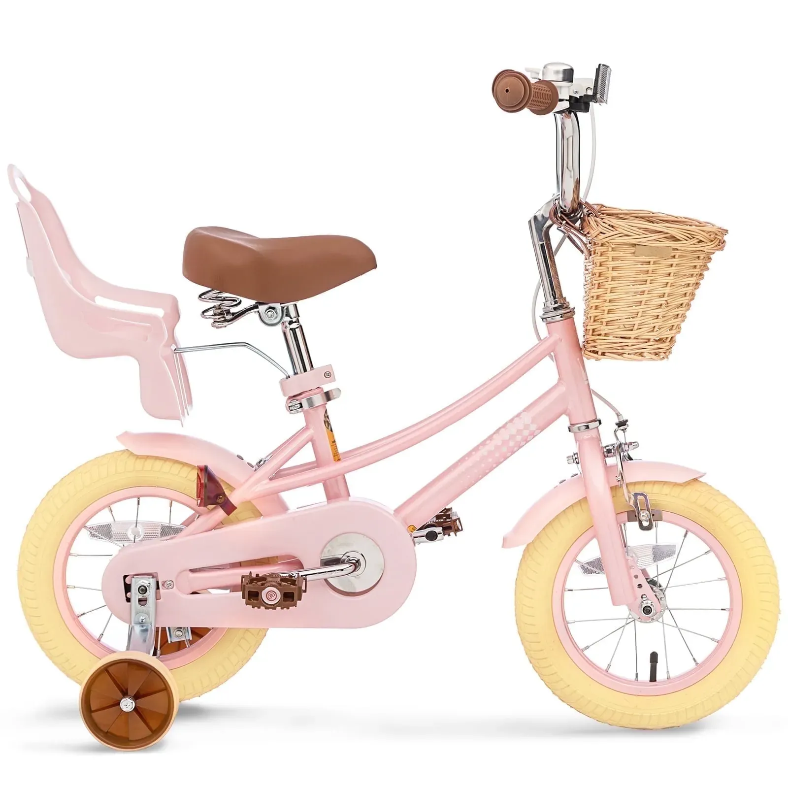 Girl Bike for Toddlers and Kids Ages 3-6 Years Old, 12 inch Kids Bike with Training Wheels & Basket, 12 in